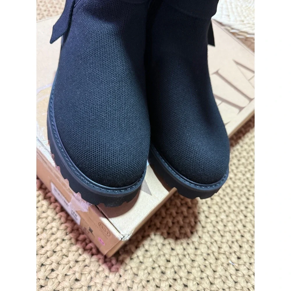 VIVAIA Wool Biker Boots with Round Toe and Mid-Height Sole Black EU/43 US/11‎